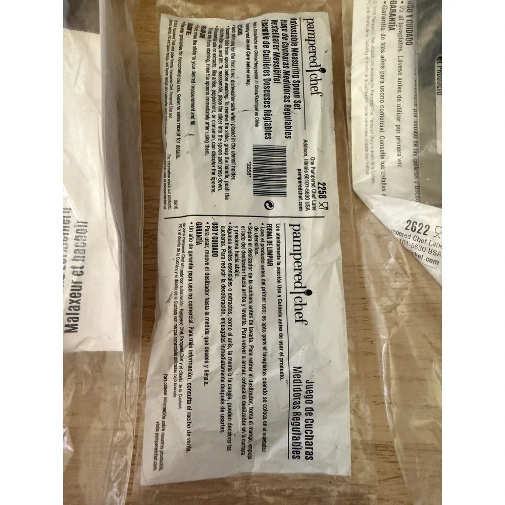 Pampered Chef Lot Mix N Chop Mini Spatula Adjustable Measuring Spoons 2583 2258